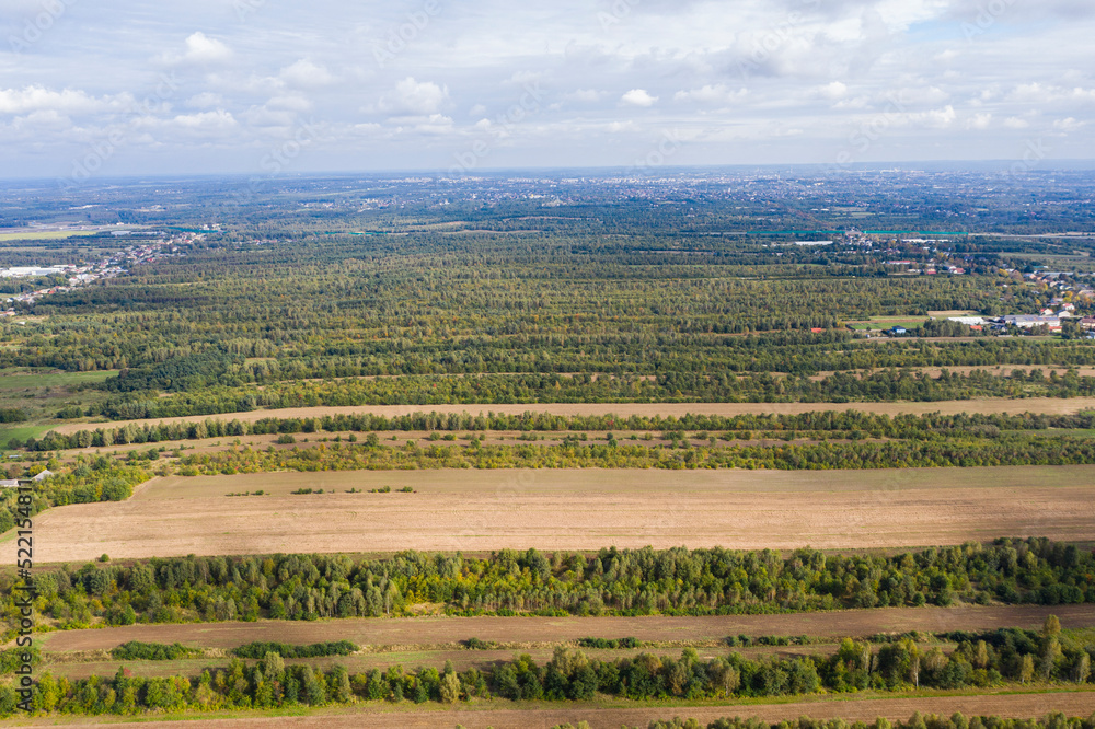 Luftaufnahme von einem Dorf in Polen in der Nähe Czestochowa