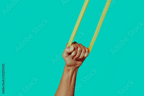 is stretching a resistance band