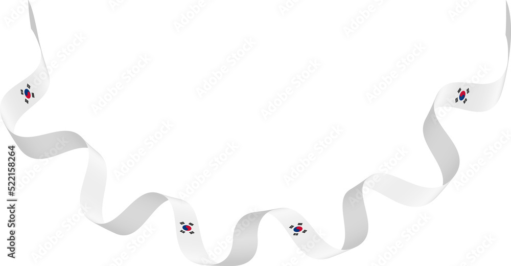 Obraz premium South korea flag ribbon decoration
