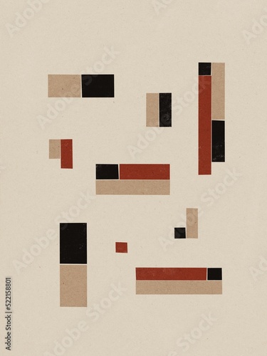 abstract poster of squares and rectangles