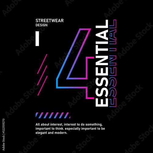 Essential streetwear design graphic for clothing, retro streetwear graphic