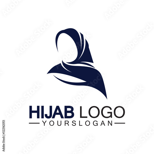 Hijab logo design vector template