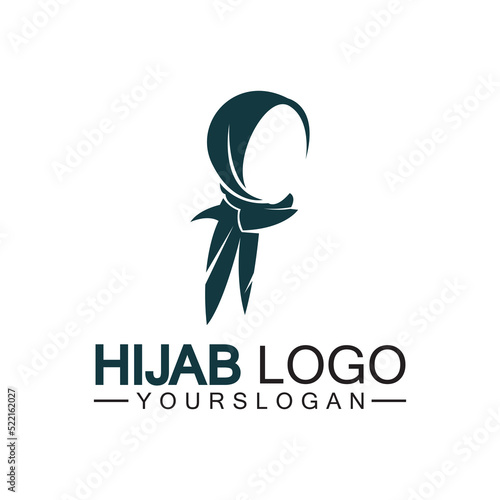 Hijab logo design vector template