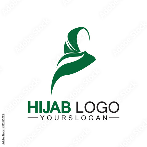 Hijab logo design vector template