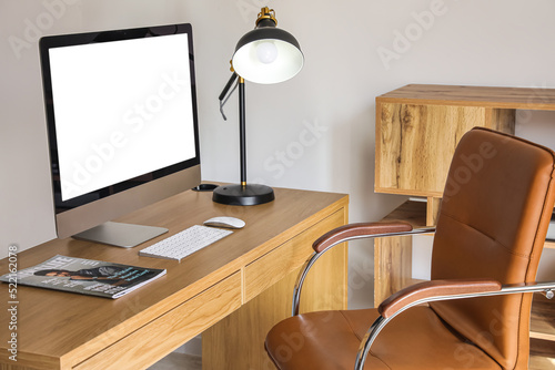 Workplace with computer, ma...