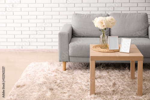 Comfortable sofa and table ...