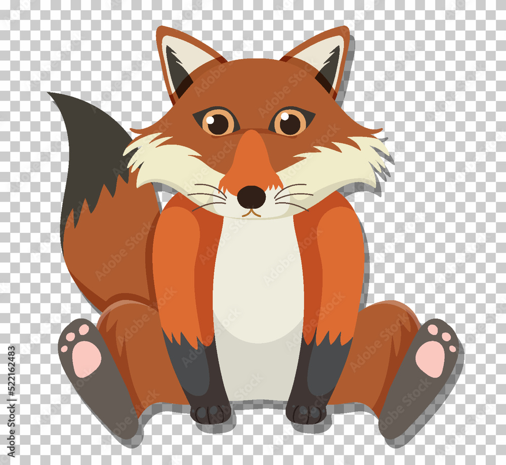 Cute fox in flat cartoon style Cute fox in flat cartoon style