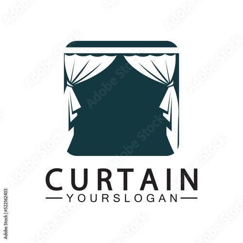  Curtain logo vector illustration design template