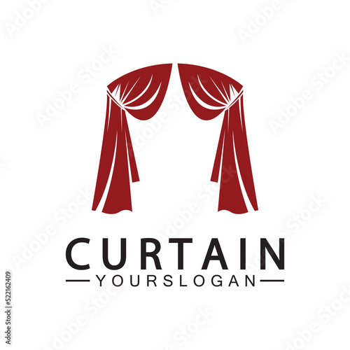  Curtain logo vector illustration design template