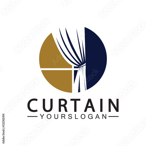  Curtain logo vector illustration design template
