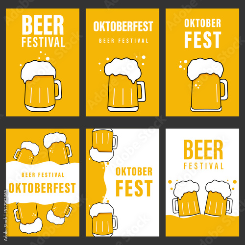 Oktoberfest flyer. Vector beer festival poster. Brewery label and badge.