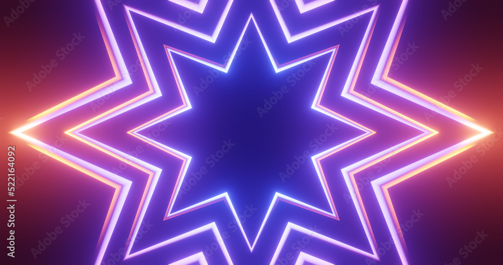 Render with stars in purple and orange light Render with stars in purple and orange light