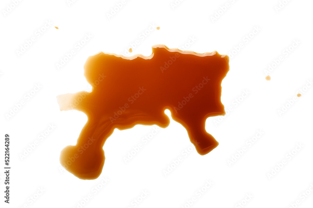 Sample of soy sauce on white background