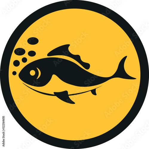 ilustración de pescado, pescar, prohibido pescar, pez mordiendo el anzuelo