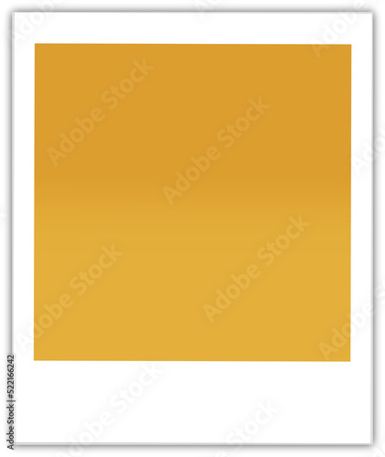Yellow orange background polaraid. Photo frame isolated on orange background.