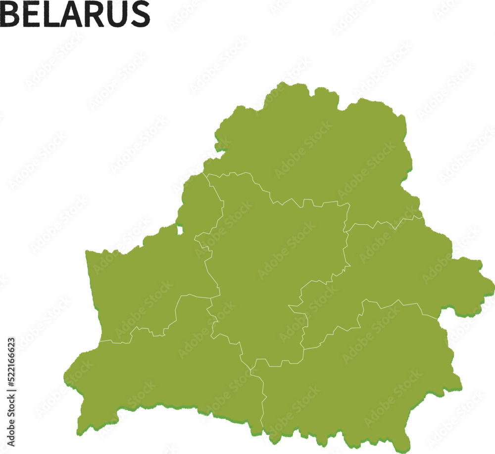 ベラルーシ/BELARUSの地域区分イラスト	