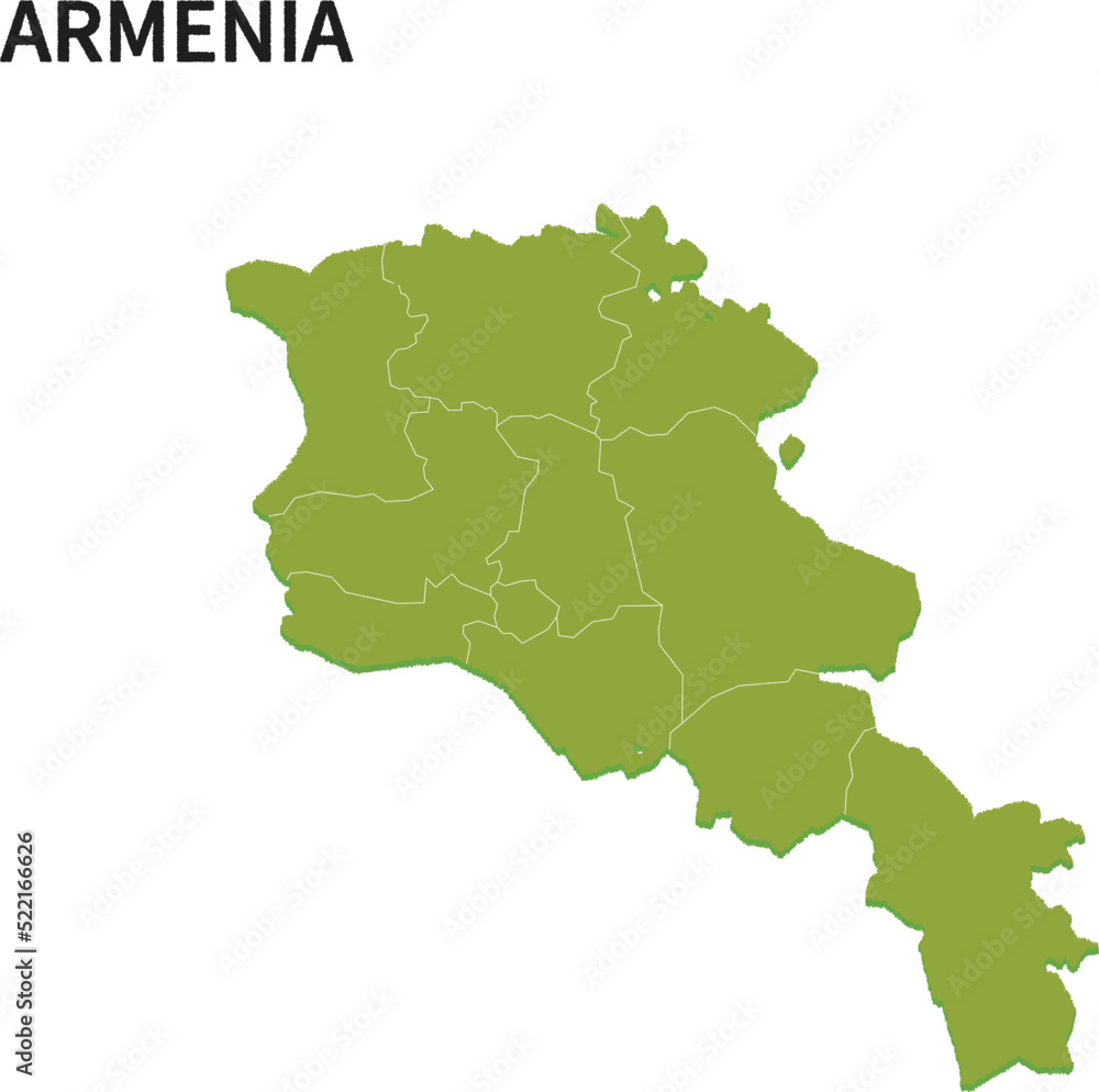 アルメニア/ARMENIAの地域区分イラスト	
