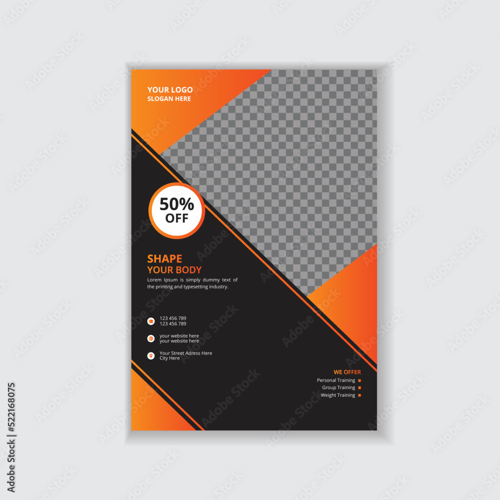 Gym fitness flyer and poster design template Gym fitness flyer and poster design template
