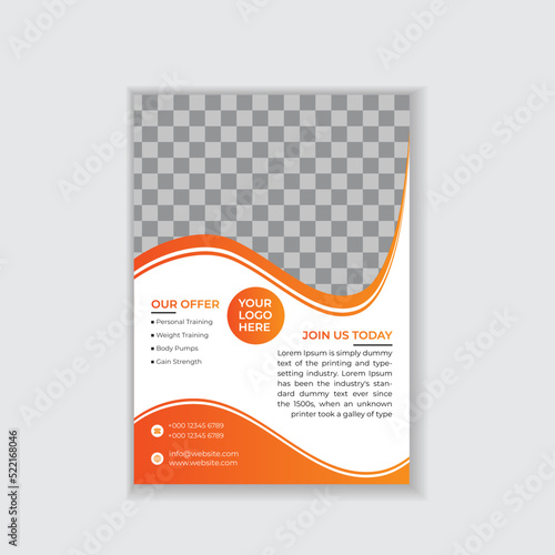 Gym fitness flyer and poster design template