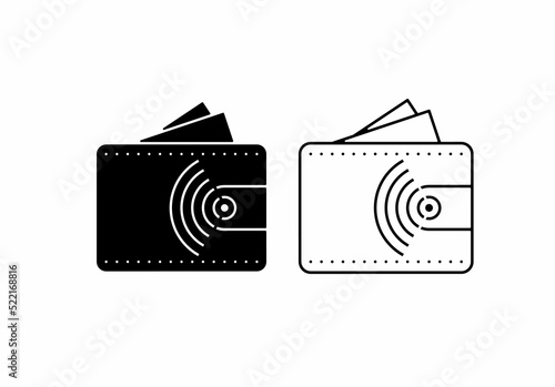 digital wallet icon isolated on white background