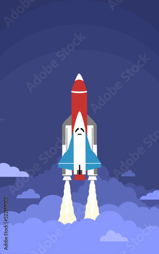 Fototapeta Naklejka Na Ścianę i Meble -  space rocket launch vector illustration