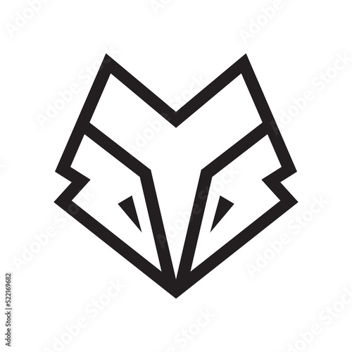 Fox logo design. Fox head icon vector illustration