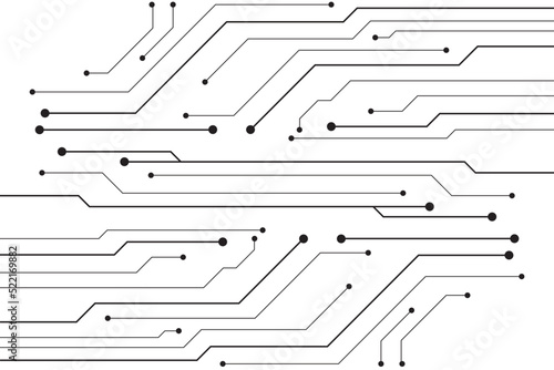 Abstract futuristic circuit board Illustration, Circuit board with various technology elements. Circuit board pattern for technology background. Vector illustration