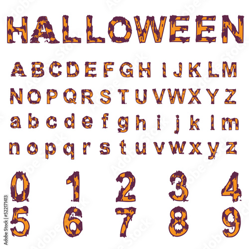 Display font, candle drop, for Halloween, spooky handwritten design, vector illistration