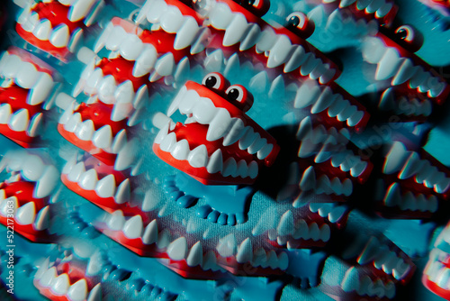 chattering teeth kaleidoscopic image photo