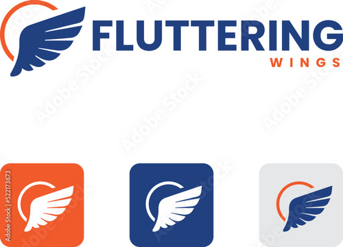 Fluttering Wings Vector Logo Design Template