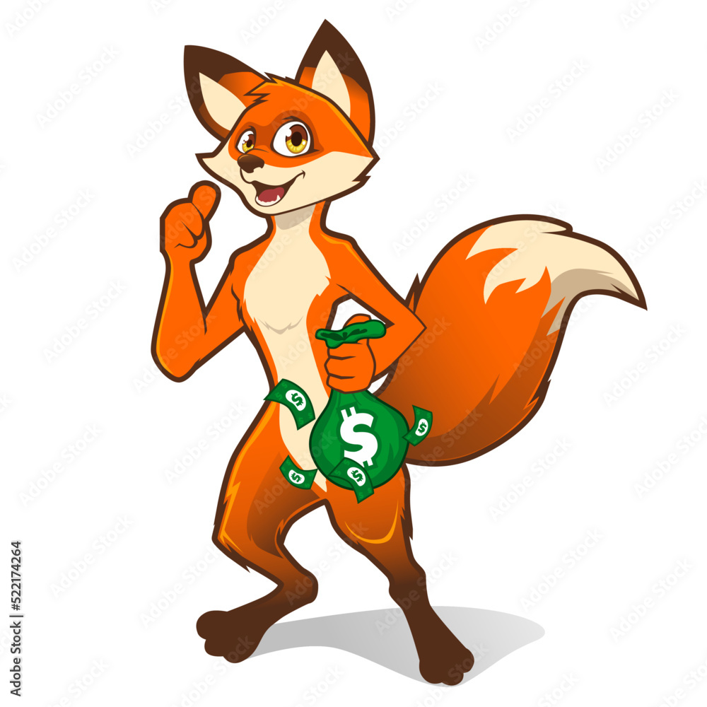 Obraz premium fox mascot cartoon in vector