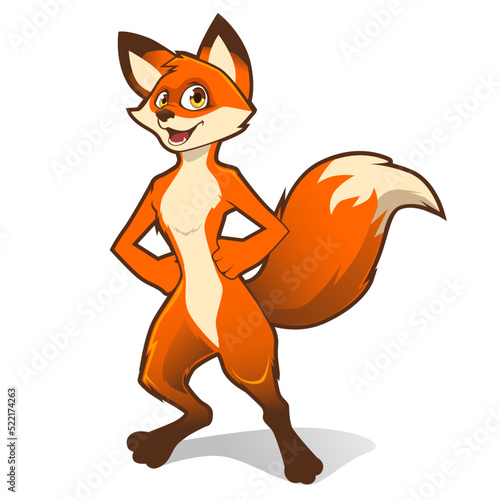 fox mascot cartoon in vector