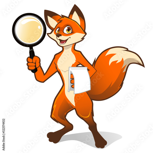 fox mascot cartoon in vector