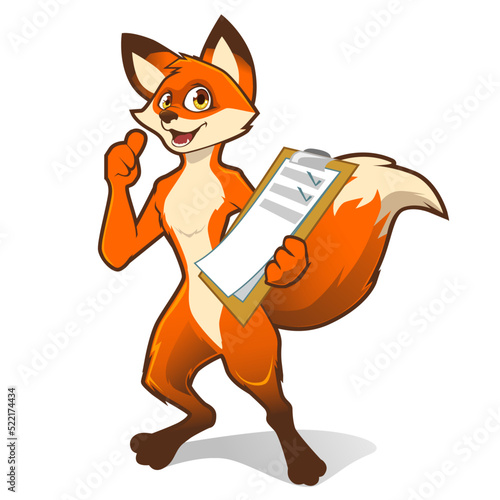 fox mascot cartoon in vector