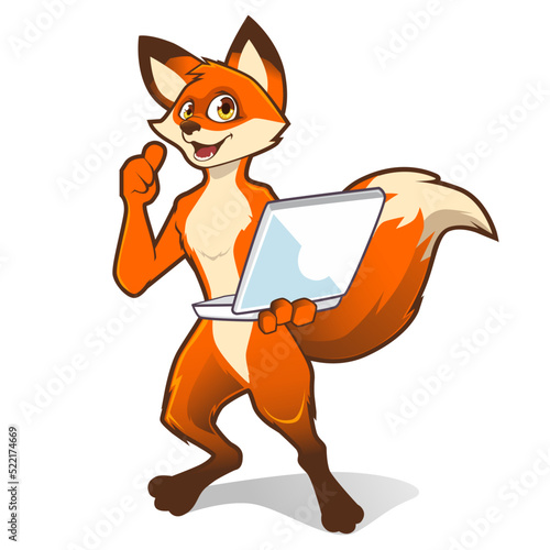 fox mascot cartoon in vector