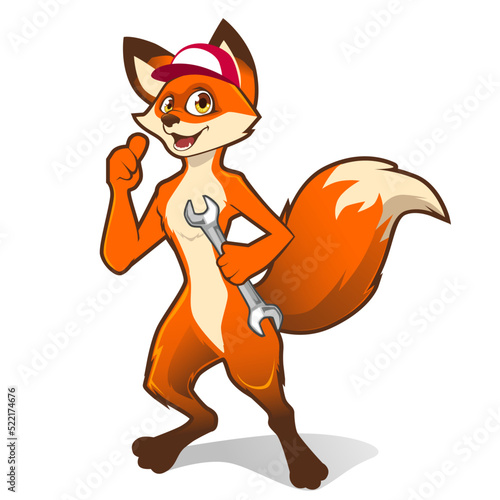 fox mascot cartoon in vector