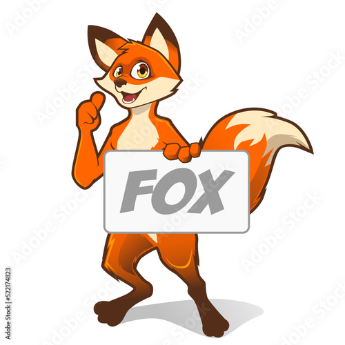 fox mascot cartoon in vector
