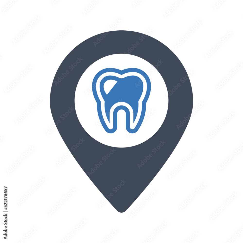 Obraz premium Dental clinic location icon