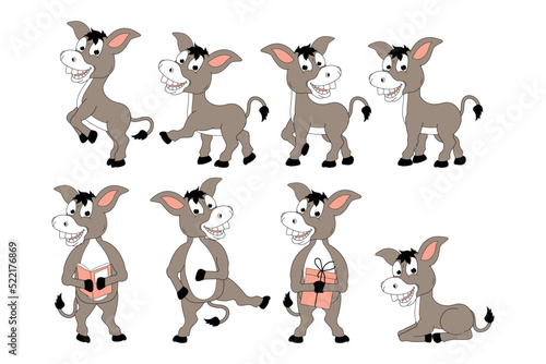 cute donkey animal cartoon graphic