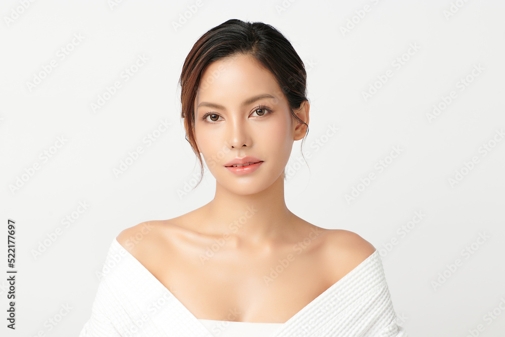 Beautiful young asian woman with clean fresh skin on white background, Face care, Facial treatment, Cosmetology, beauty and spa, Asian women portrait. Beautiful young asian woman with clean fresh skin on white background, Face care, Facial treatment, Cosmetology, beauty and spa, Asian women portrait.