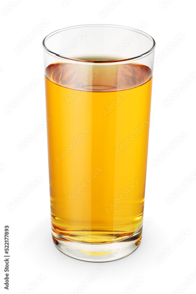 Glass of apple juice isolated on white. Glass of apple juice isolated on white.