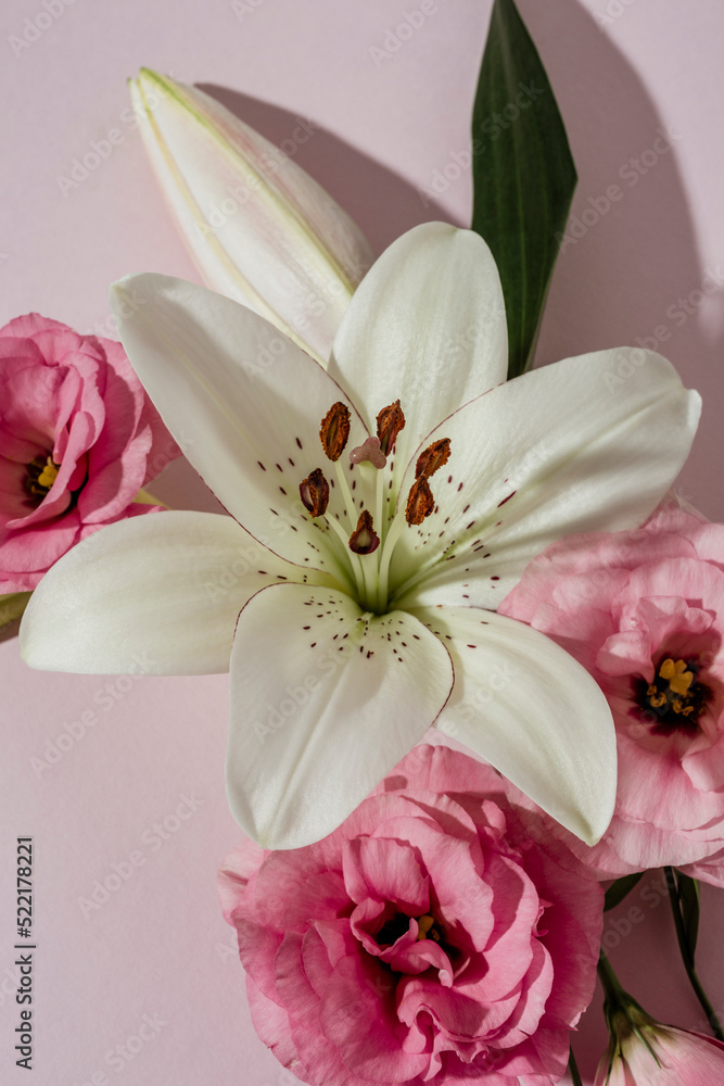 Lily flower and lisianthus Lily flower and lisianthus