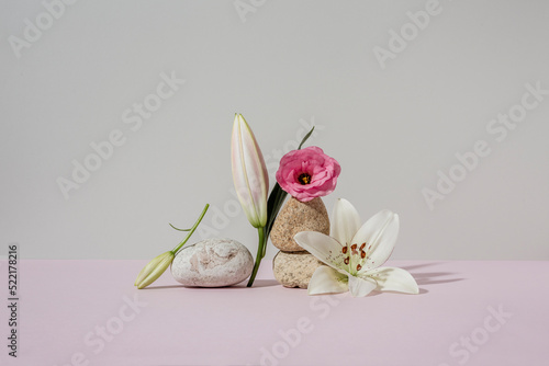 Lily flower and lisianthus