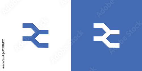 Modern and strong letter RC initials logo design