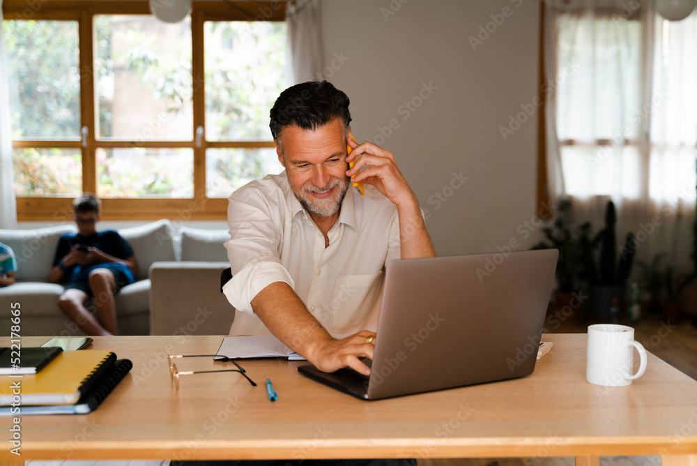 Businessman Working From Home Businessman Working From Home