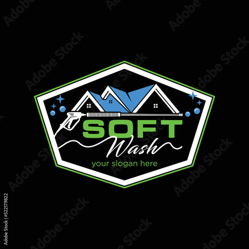 soft wash house logo template, soft wash house logo element