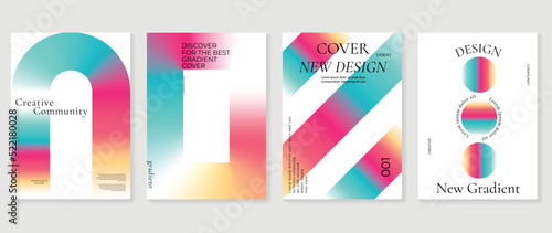 Abstract fluid gradient background vector. Minimalist style cover template with shapes, colorful and vibrant color. Modern wallpaper design perfect for social media, idol poster, photo frame.