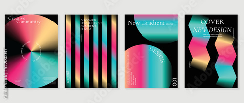 Abstract fluid gradient background vector. Minimalist style cover template with shapes, colorful and vibrant color. Modern wallpaper design perfect for social media, idol poster, photo frame.