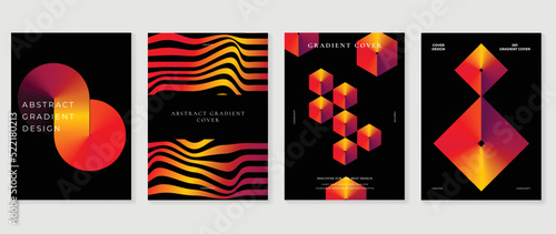 Abstract fluid gradient background vector. Minimalist style cover template with shapes, colorful and vibrant color. Modern wallpaper design perfect for social media, idol poster, photo frame.
