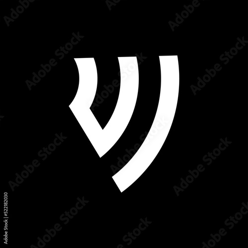 illustrtion ui shield logo  black background design icon vector